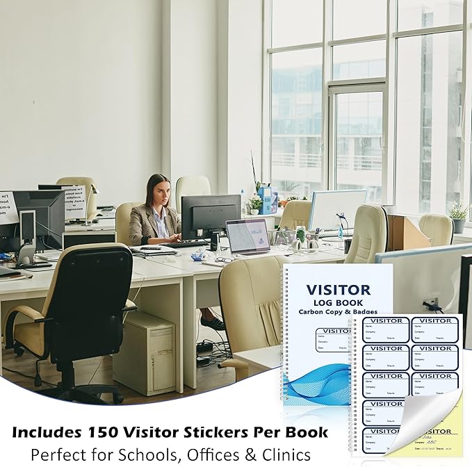 2 Pack of 300 Visitor Badges Registry Log - Image 7