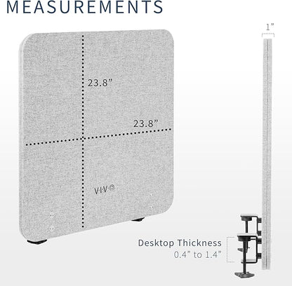 VIVO Clamp-on/Screw-on 24 x 24 inch Privacy Panel, Sound Absorbing Cubicle Desk - Image 3