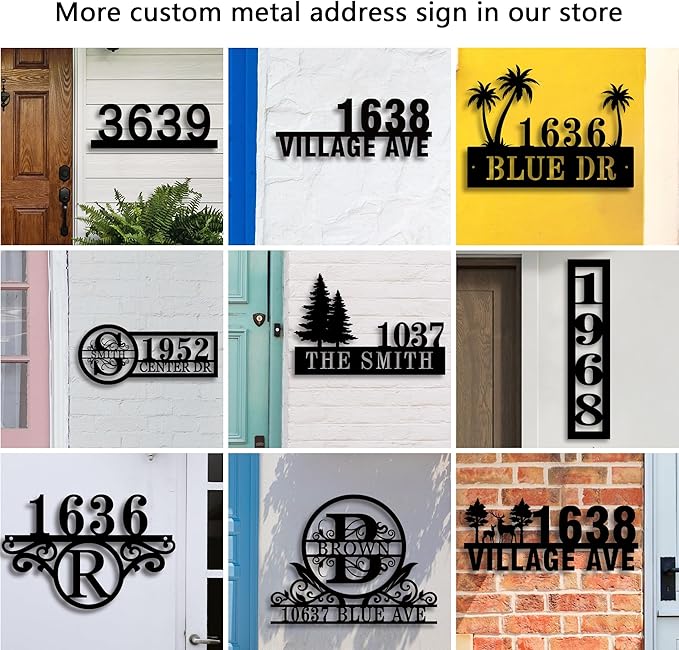 House Numbers for Outside With Custom Initial, Custom Metal House Numbers Sign - Image 7