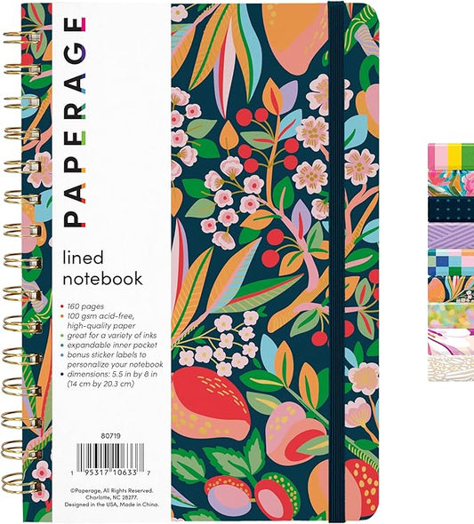 PAPERAGE Lined Spiral Journal Notebook, 160 Pages, Hardcover Journal by PAPERAGE