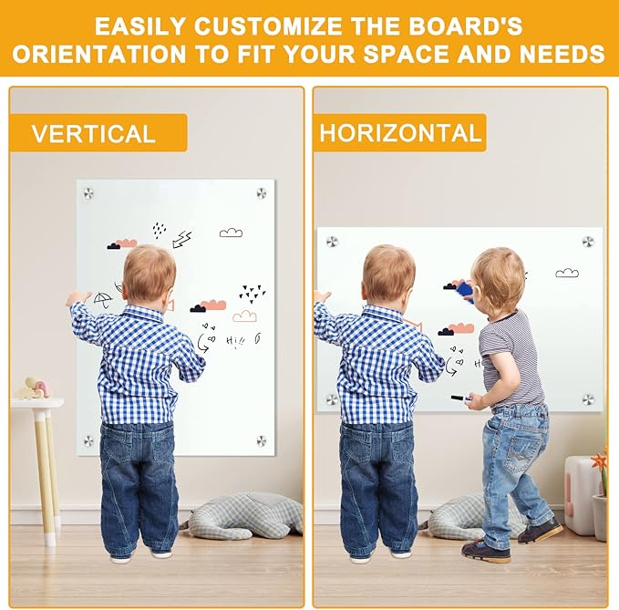 H-Qprobd Glass White Board for Wall Dry Erase Board 36" x 24" Magnetic - Image 6