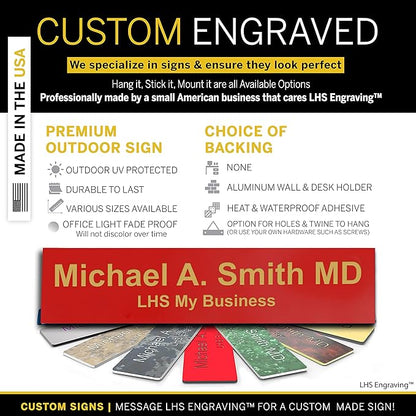 Engraved Name Plates for Door Sign Personalized Red Plastic Plaque - Image 3