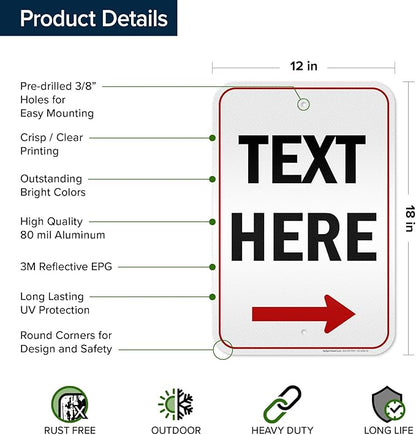 Custom Arrow, Custom Directional Sign, Right Arrow, 12x18 Inches, 3M EGP - Image 6