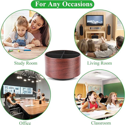 Hennaja Round Leather Art Supply Organizer, Remote Control Holder, 360 Degree - Image 8