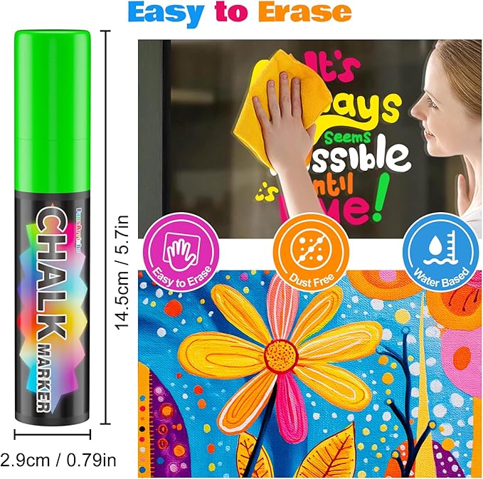 FansArriche Jumbo Chalk Markers, 15mm Window Markers - Image 4