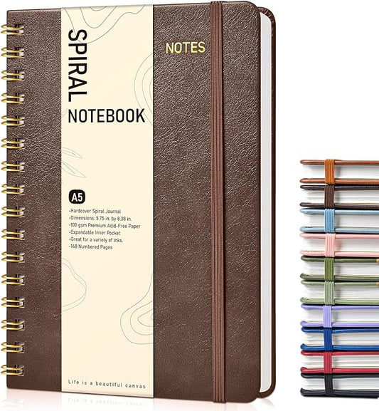 Graph Spiral Journal Notebook, A5 Hardcover Spiral Journals by Unknown