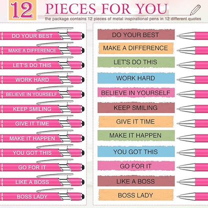 Zonon 12 Pcs Inspirational Pens Bulk Funny Ballpoint Pen - Image 3