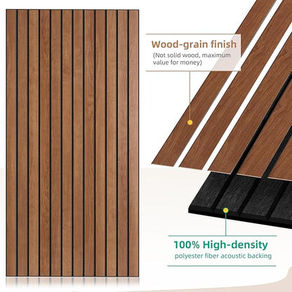 AUTORIFIC Wood Veneer Sound Panels, 10 Pack 47.2”x23.6” Wall Panels, Decorative - Image 3