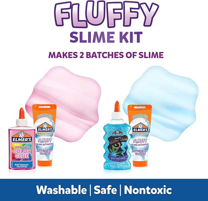 Elmer’s Fluffy Slime Kit, Includes Translucent Color Glue, Glitter Glue - Image 3