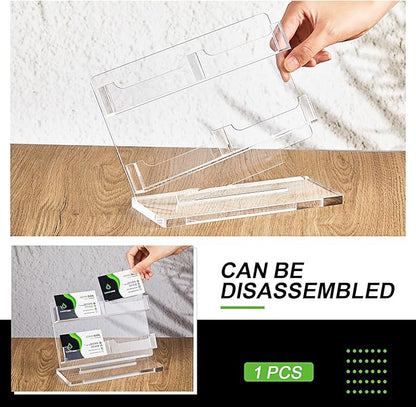 Dunzoom Business Card Holder for Desk 4 Slots Clear Gift Card Display Acrylic - Image 3