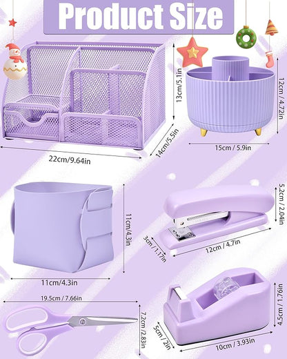 LXEVIHK 21Pcs Purple Desk Organizers and Accessories - Image 6