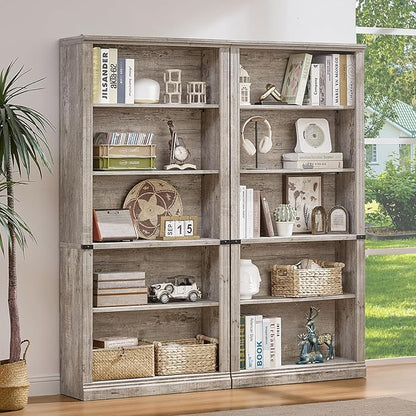RWYHG 70" Grey Tall Bookshelf, 5-Tier Thick Wooden Book Shelf - Image 9