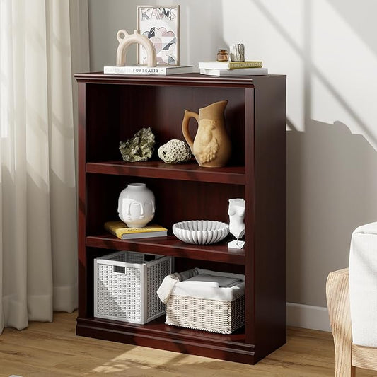 Bevfint 43 in Tall Bookcase, 3-Tier Bookshelf Open Storage, 33 inch Wide Floor by Bevfint