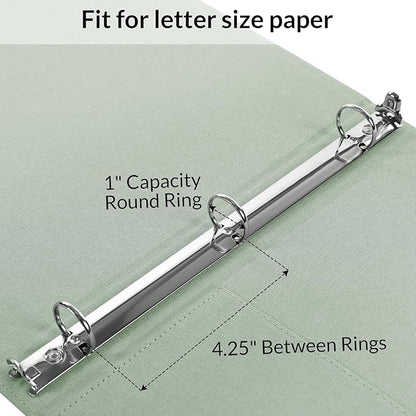 SKYDUE Clipboard Binder with Dividers, 1 Inch Linen 3 Ring Binder with - Image 5