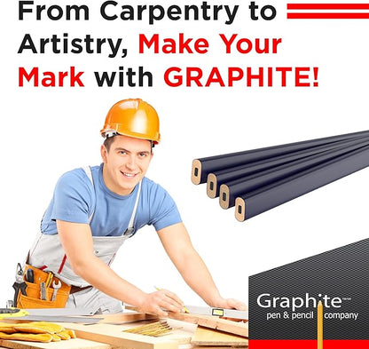 GRAPHITE Hard Lead Carpenter Pencil #2 Lumber Pencil Pack of 12 PCS - Image 8