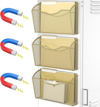 MINDEPOT Magnetic Wall File Organizer, Hanging Wall Mounted File Folder Binder by MINDEPOT