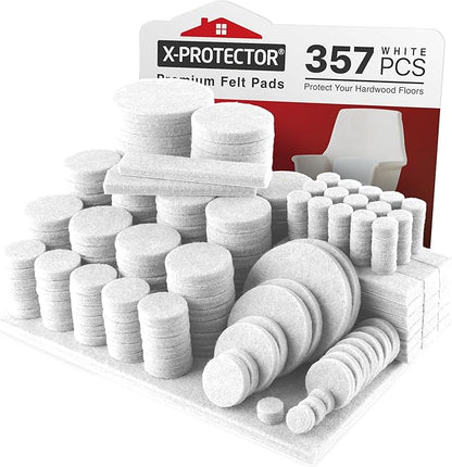 357 pcs White Felt Furniture Pads X-Protector! Huge Quantity of Furniture Pads by X-Protector