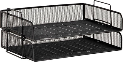 Mind Reader Stackable Paper Tray, Desktop Organizer, File Storage, Metal Mesh - Image 7