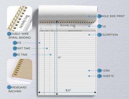Better Office Products Activity Log Notepad, 8.5" x 11", Planning Note Pad - Image 2