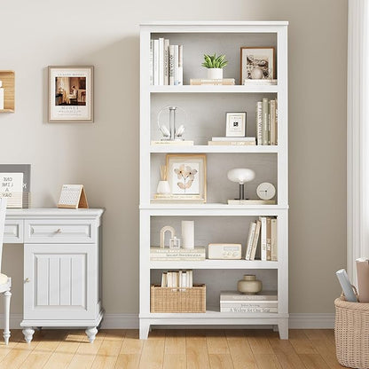 IDEALHOUSE 71" Farmhouse Bookshelf w/Adjustable Shelves & 31.5 in Whidth - Image 3