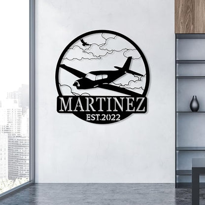 Personalized Metal Airplane Wall Art, Airplane Name Sign, Customized Pilot Name - Image 7