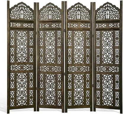 5.75Ft Room Divider Wood Screen, 33Lbs Durable Antiqued Style MDF Carved by Svimi