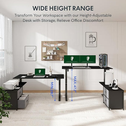 FLEXISPOT 63'' L Shaped Reversible Standing Desk - Image 4