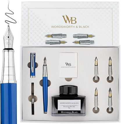 Wordsworth & Black Fountain Pen Gift Set, Includes Bottle, 6 Cartridges by WordsworthBlack