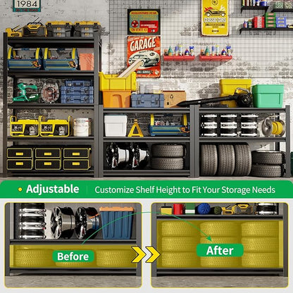 CBCNWR 72''H Garage Storage Shelves, 2800LBS Steel Heavy Duty Storage Shelves - Image 5