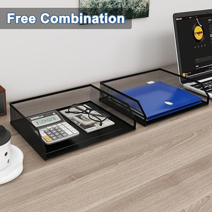 Natwind 2-Tier Stackable Paper Tray, Metal Mesh Desktop Organizer, A4 Paper - Image 6