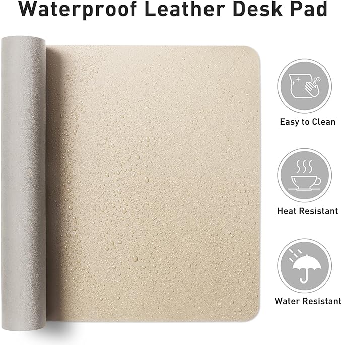 Aothia Non-Slip PU Leather Waterproof Laptop Desk Pad Protector, Blotter Mat - Image 6