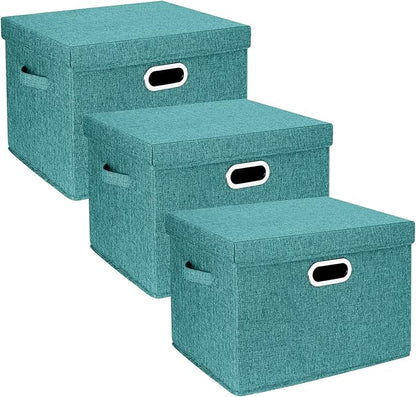 TYEERS Large Storage Bins with Lids, Collapsible, Fabric Storage Boxes by StorageOrganization