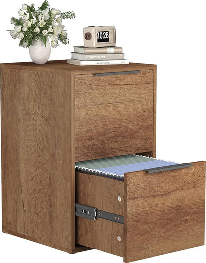 FATIGOS Wooden 2 Drawer File Cabinet, Wood Vertical Filing Cabinet Fits Hanging by FATIGOSstoragecabinet