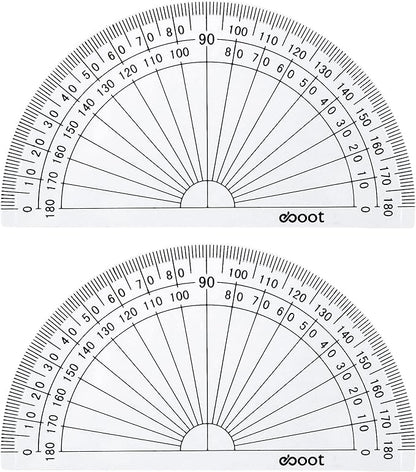 EBOOT 25 Pcs Math Protractors Plastic Protractor 180 Degrees, 4 Inches - Image 4
