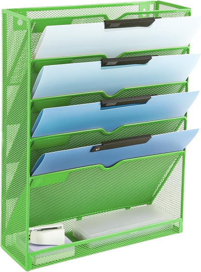 EASEPRES 6 Tier Mesh Hanging Wall File Organizer, Desk Vertical Mail Paper by EASEPRES