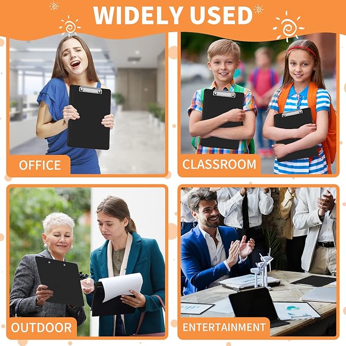 Black Clipboards, PANDRI 16 Pack Plastic Clipboards - Image 7