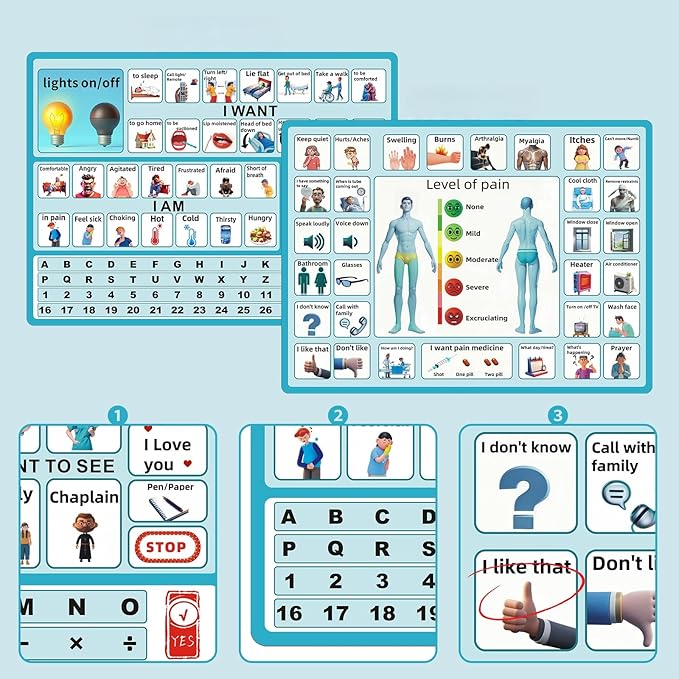 4 Pcs 15''x 11''Nonverbal Communication Board, - Image 3