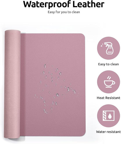 YSAGi Leather Desk Protector, Office Mat, Large Mouse Mat, Non-Slip PU Leather - Image 4