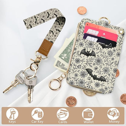 bolimoss Bat Lanyard Wallet Badge Holder PU Leather RFID Keychain Wallet - Image 6