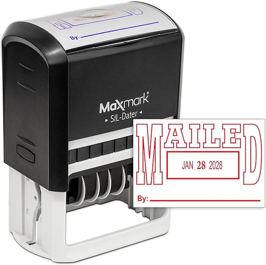 MaxMark Large Self-Inking Rubber Date Office Stamp by Maxmark