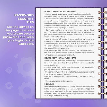 Clever Fox Password Book Spiral – Internet Address & Password Organizer - Image 5