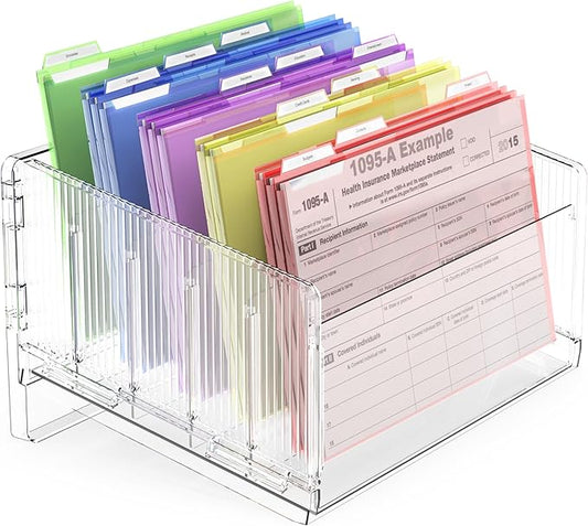 Cuukie File Sorter Organizer, 5 Sections Acrylic Letter Tray by Cuukie