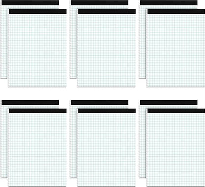 Graph Paper Pad 8.5 x 11, 12 Pack Graph Paper Notebook, 4x4 Graph Ruled by Home