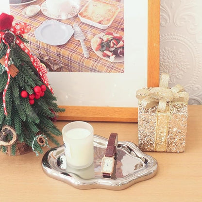 CCINPPY Ceramic Jewelry Tray Trinket Dish, Decorative Cloud Vanity Key Tray - Image 6