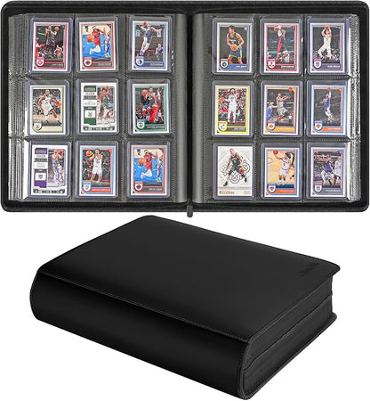 Sibonic 9 Pocket TopLoader Binder, Holds 360 3”x4” Toploader Hard Cases by SIBONIC