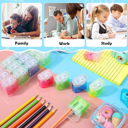 Teling 144 Pcs Manual Pencil Sharpeners Bulk Handheld Dual Holes Pencil - Image 6