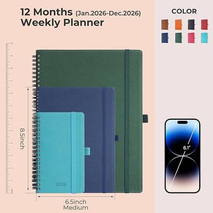 IN-LUXPRO Planner 2026 Daily Weekly and Monthly, 12 Months Spiral Bound - Image 2