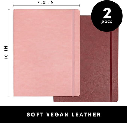 PAPERAGE 2-Pack Softcover Lined Journal Notebook, 176 Pages, Large B5 College - Image 2