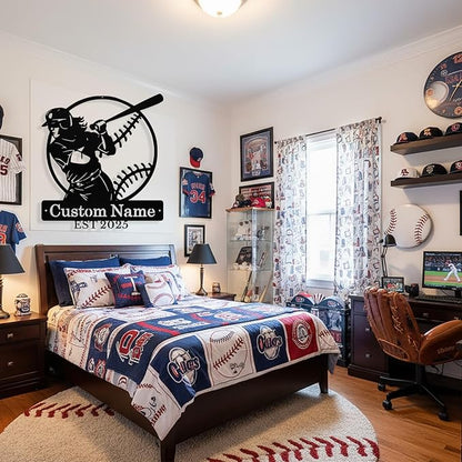 Personalized Softball Metal Sign Custom Player Name Sign Girls Room Decor - Image 2