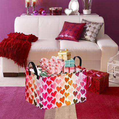 FUULOXE Rectangular Valentines Basket Storage Bin - Image 3